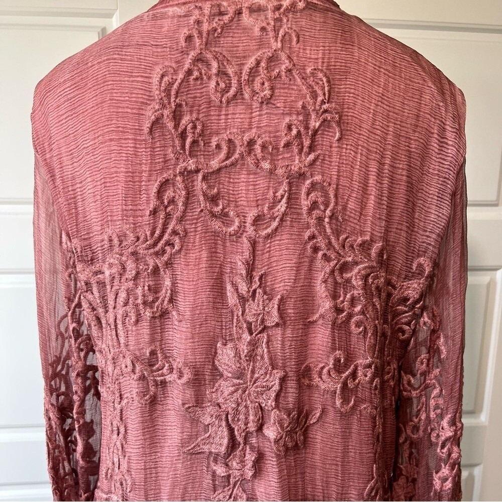 Soft Surroundings Lace Mini Dress High Neck Long Sleeve Romantic Party Evening M - Picture 6 of 9